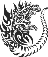 Tribal dragon - DXF CNC dxf for Plasma Laser Waterjet Plotter Router Cut Ready Vector CNC file